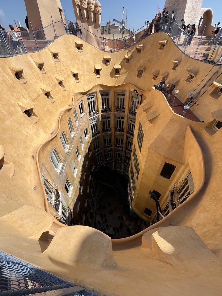 La Pedrera - Warrior Rooftop view into Butterfly Courtyard