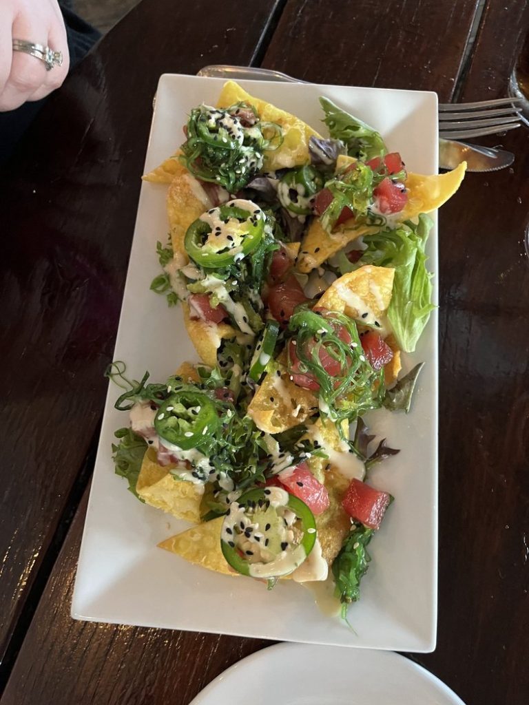 Ahi Tuna Nachos at Fishcamp Broad Creek