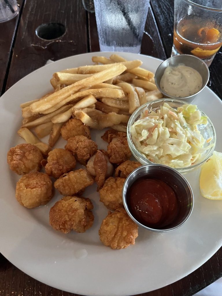 Fried Scallops at Fishcamp Broad Creek