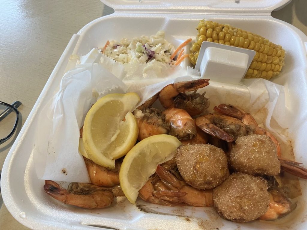 Peel & Eat Shrimp & Hush Puppies at Sea Shack