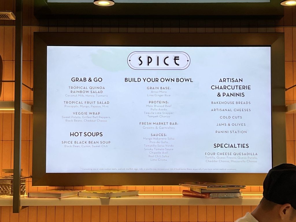 Spice - Day 1 Menu