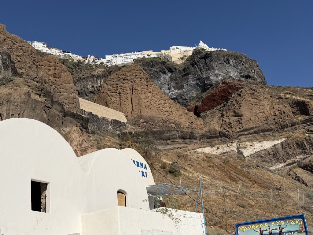 View of Fira from Old Port, Santorini