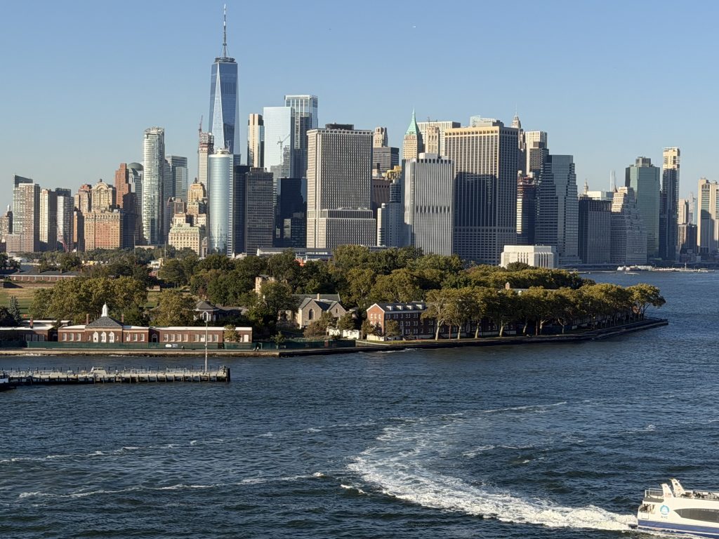 Governors Island with Lower Manhattan from Valiant Lady