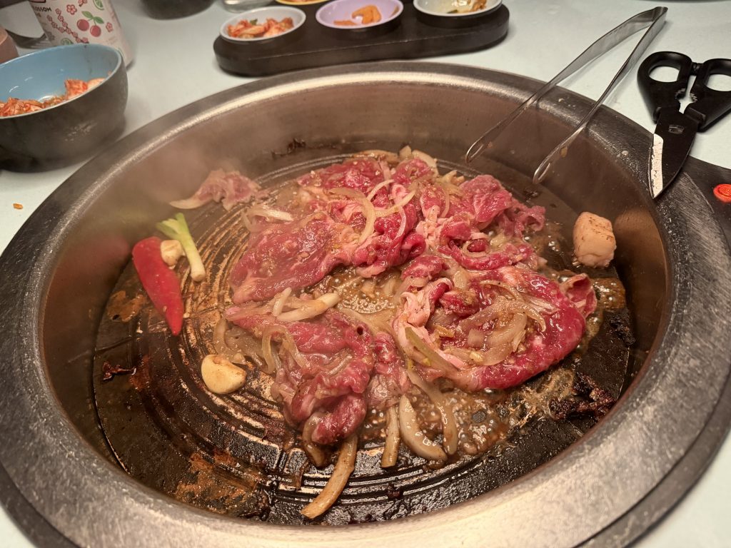 Cooking Bulgogi @ Gunbae Korean BBQ